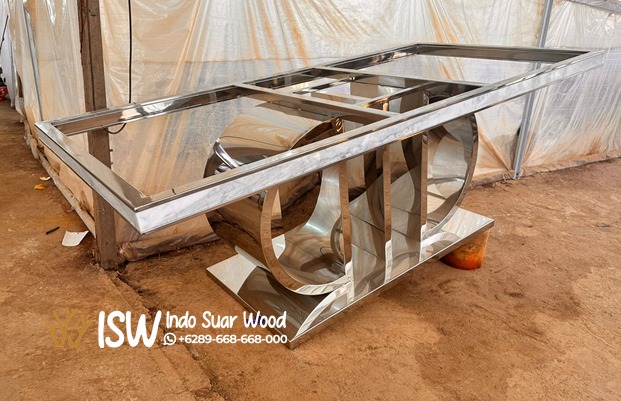 Kaki Meja Makan Marmer Stainless Terkini - Image 5