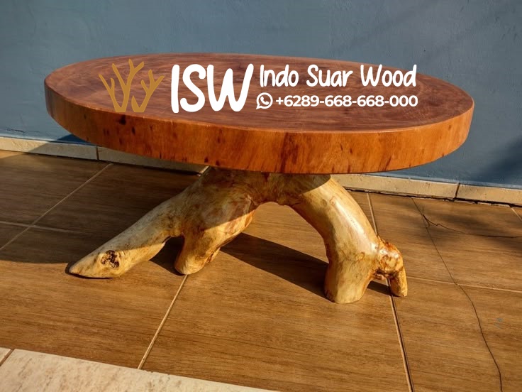 Meja Kayu Utuh Bulat - Image 7