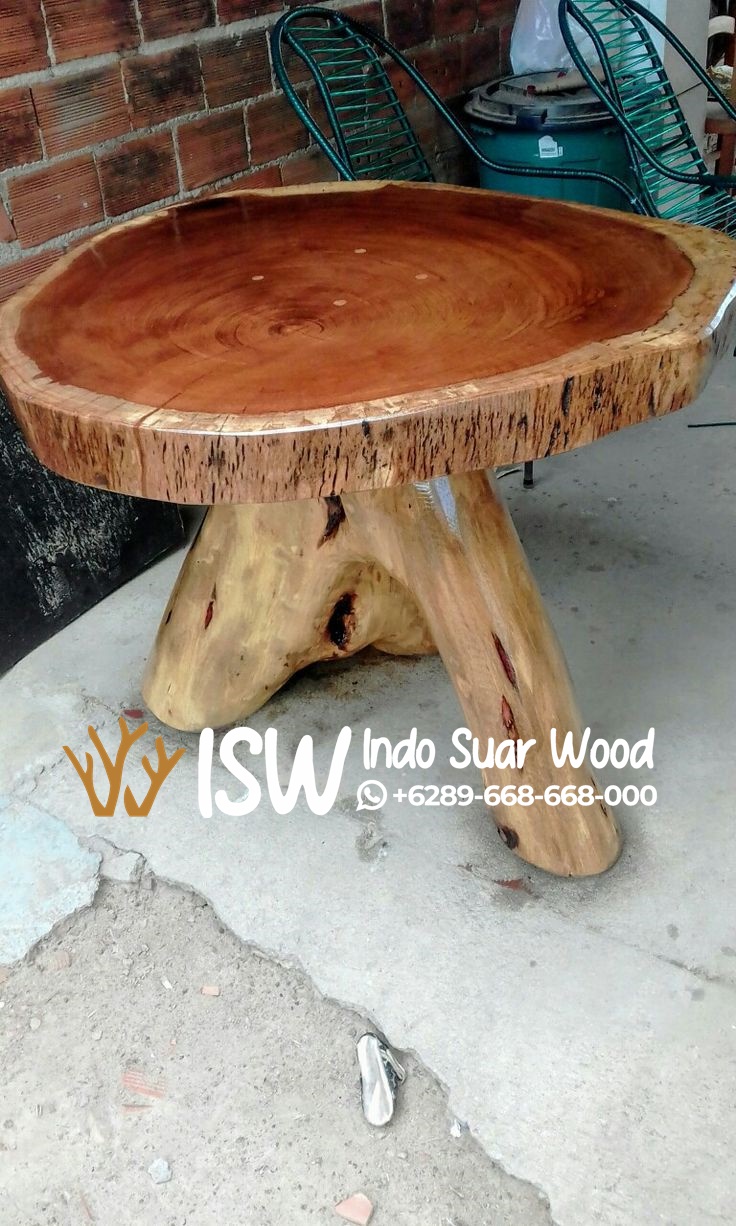 Meja Kayu Utuh Bulat - Image 6