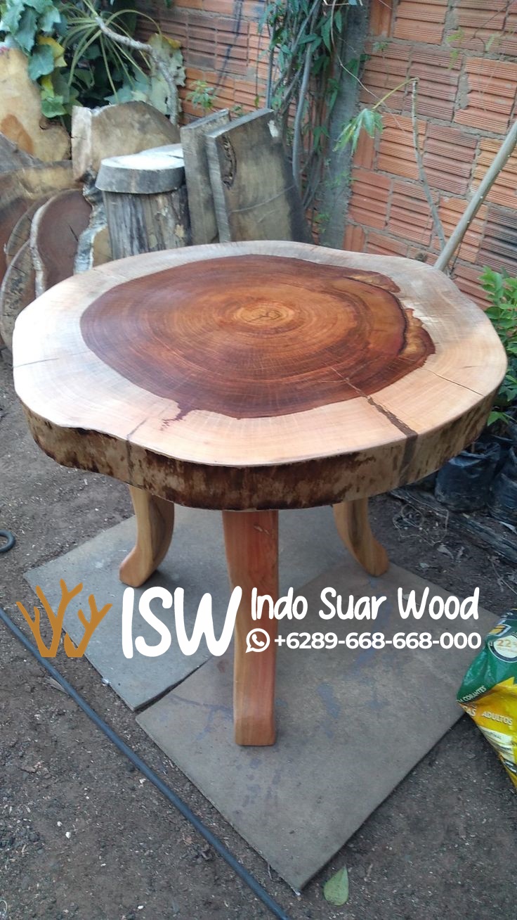 Meja Kayu Utuh Bulat - Image 5