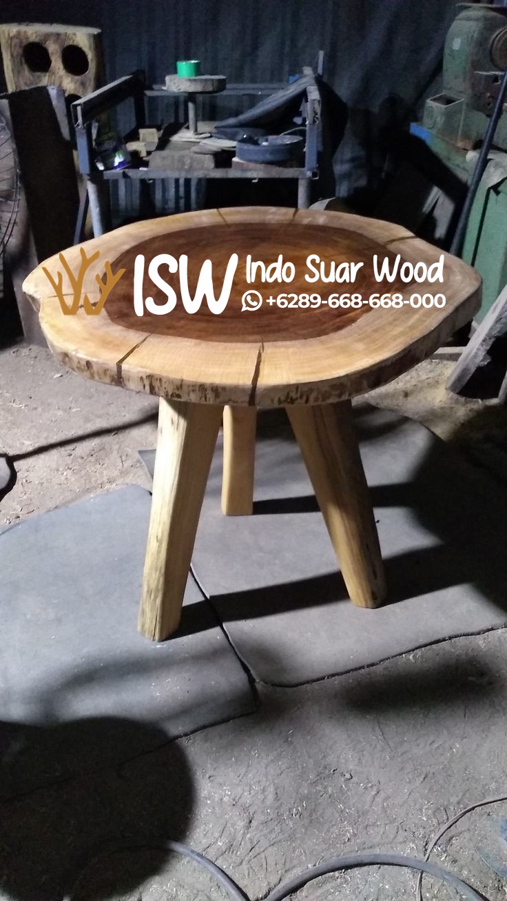Meja Kayu Utuh Bulat - Image 8