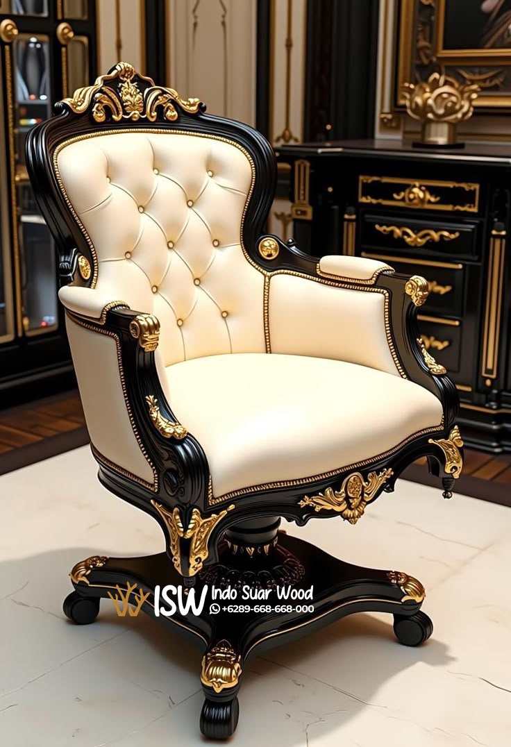 Kursi Kantor Perancis Antik Kualitas Tinggi