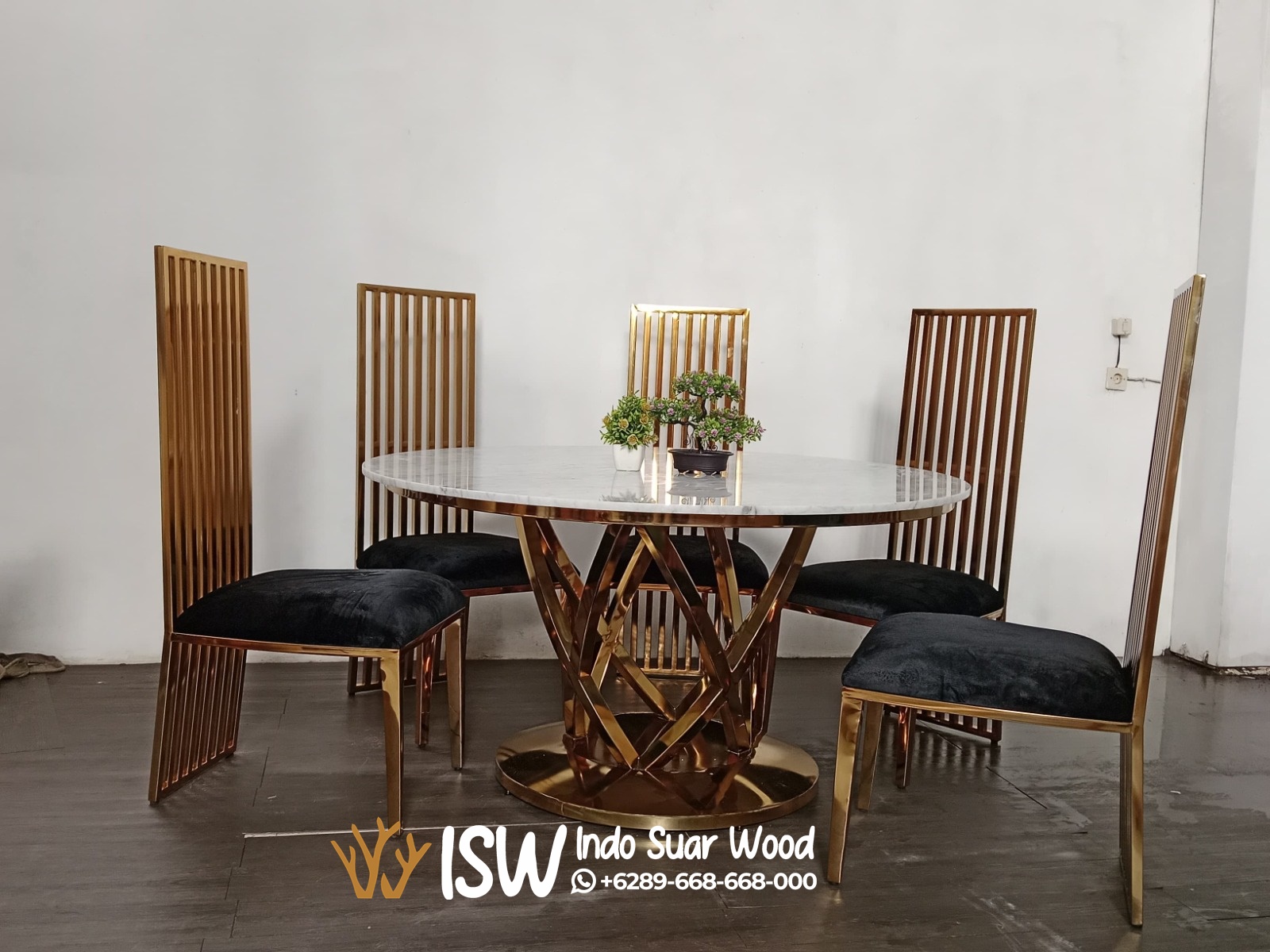 Set Meja Makan Marmer Mewah - Image 10