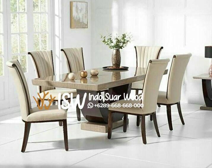 Set Meja Makan Marmer Mewah - Image 9