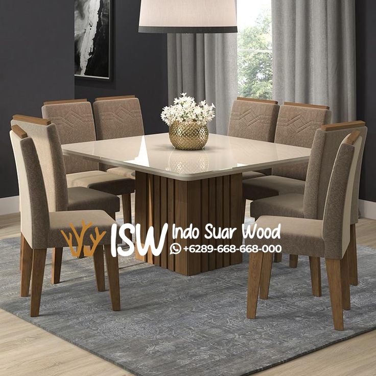 Set Meja Makan Marmer Mewah - Image 8