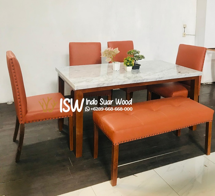 Jual Set Meja Makan Modern Kursi Stool Panjang