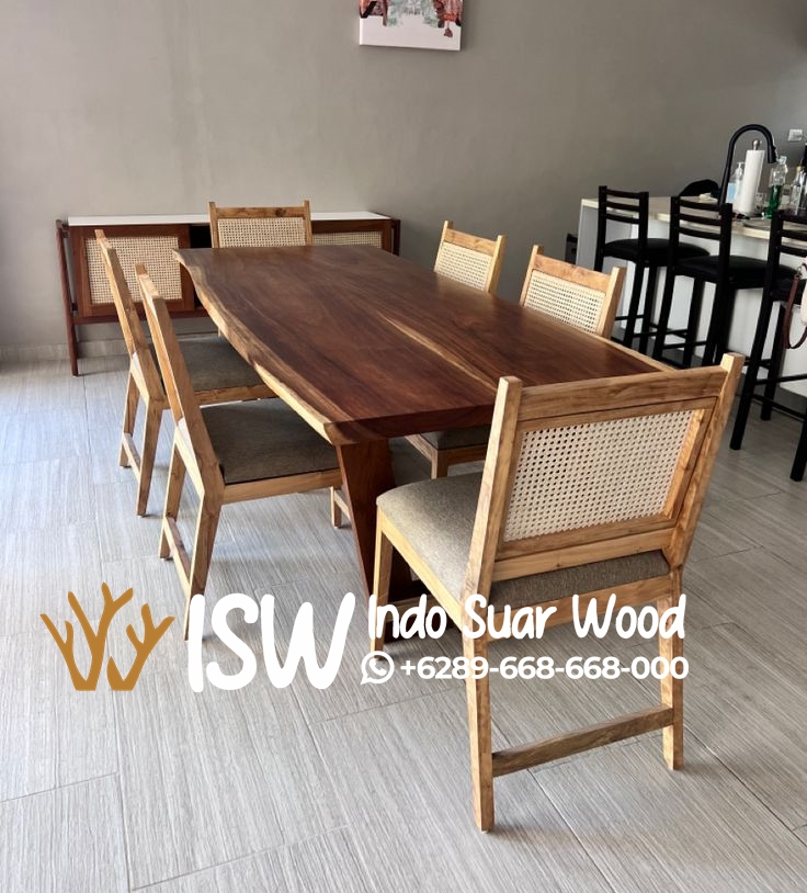 Meja Trembesi Kaki Besi Terbaru - Image 9