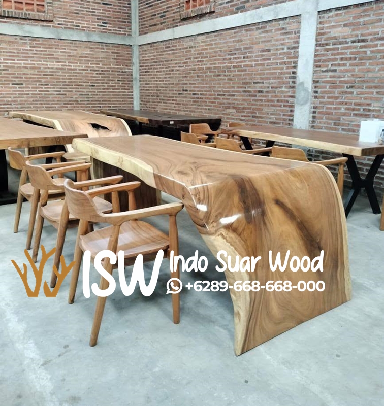 Meja Trembesi Kaki Besi Terbaru - Image 10