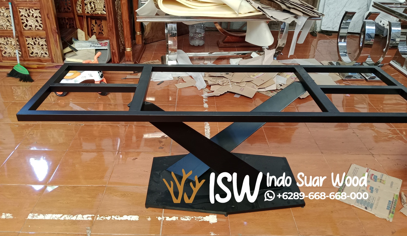 Kaki Meja Besi Silang Modern