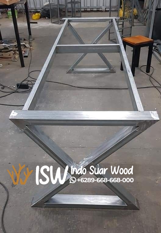 Kaki Meja Besi Silver