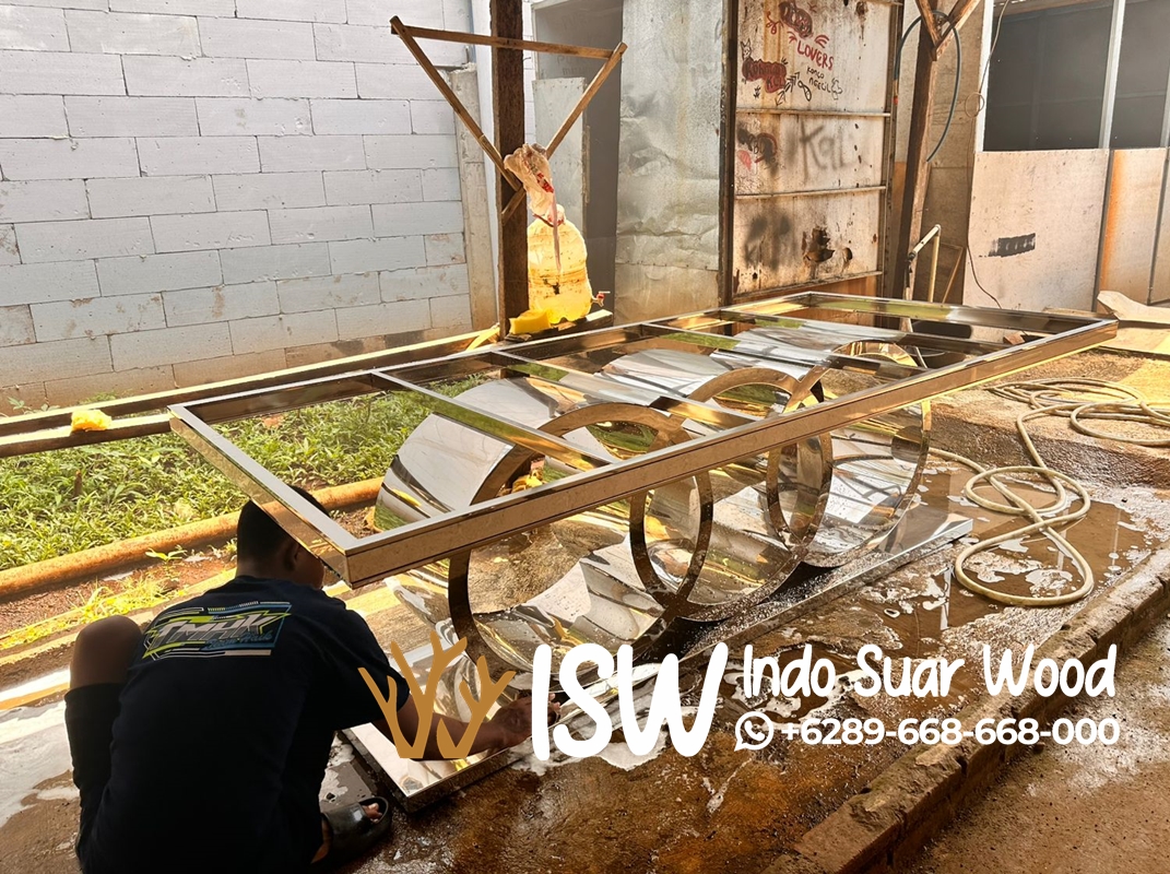 Kaki Meja Makan Minimalis Stainless - Image 2