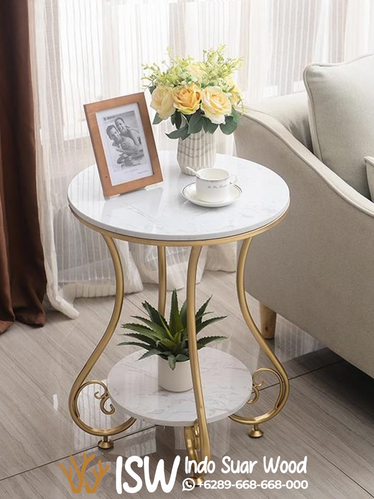 Meja Konsul Bulat Marmer Kota Majalengka