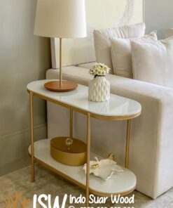 Meja Konsul Marmer Oval Kota Kuningan