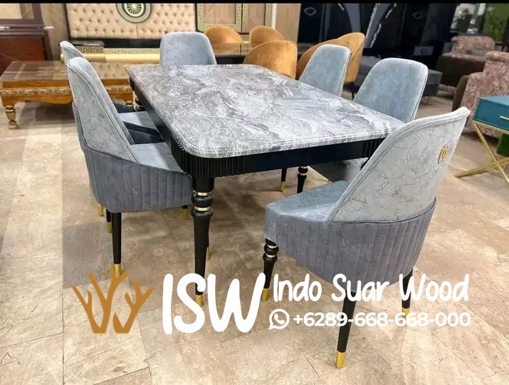 Meja Makan Marmer 6 Kursi - Image 4