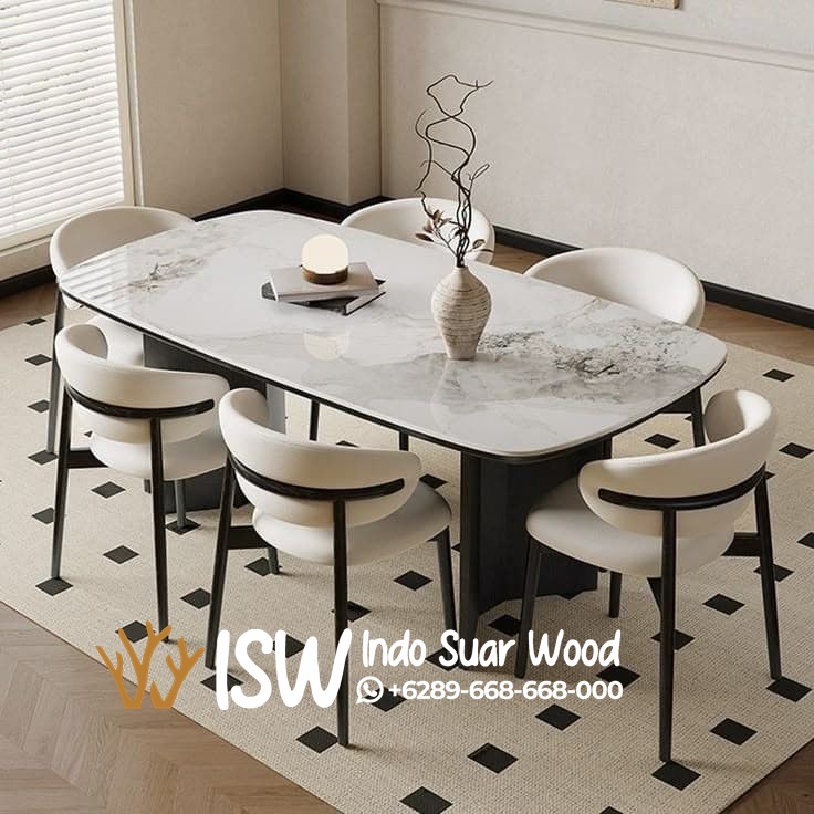 Meja Makan Marmer 6 Kursi - Image 6