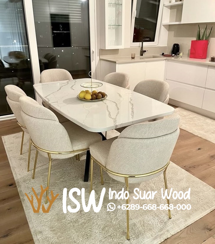 Meja Makan Marmer 6 Kursi - Image 3