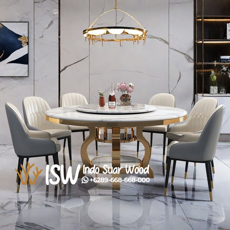 Meja Makan Marmer 6 Kursi