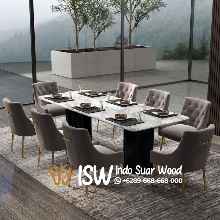 Meja Makan Marmer 8 Kursi - Image 6