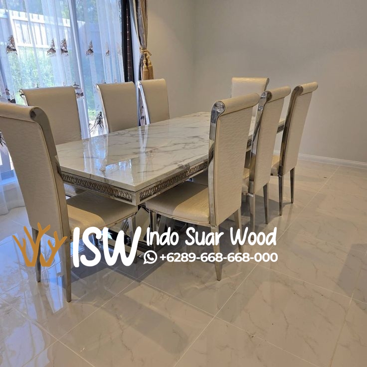Meja Makan Marmer 8 Kursi - Image 7
