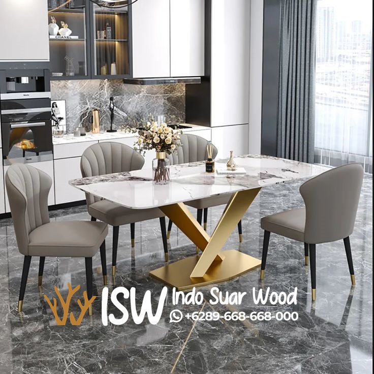 Meja Makan Marmer Jepara