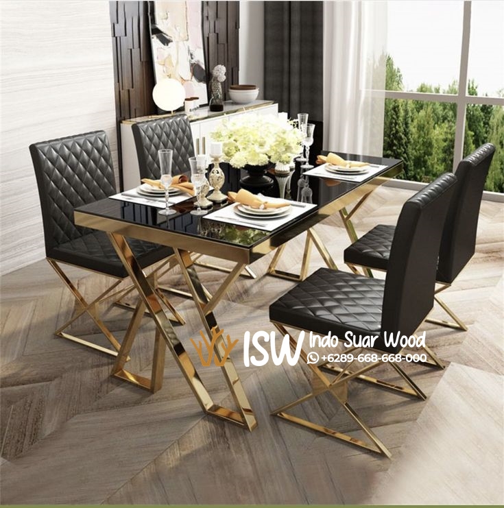 Meja Makan Marmer Kaki Unik Stainless Kota Kediri