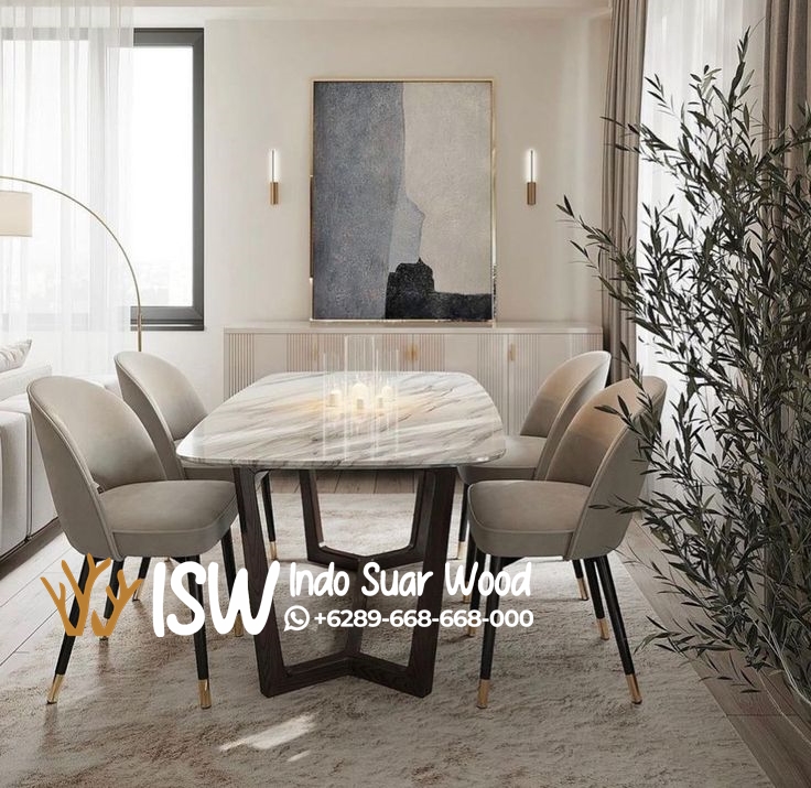 Meja Makan Marmer Minimalis - Image 4