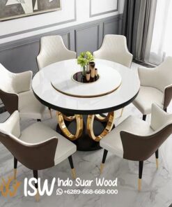 Meja Marmer Carrara Bulat