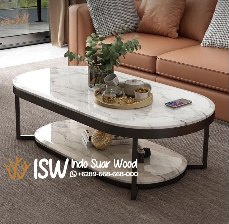 Meja Tamu Marmer Kaki Besi Kota Malang