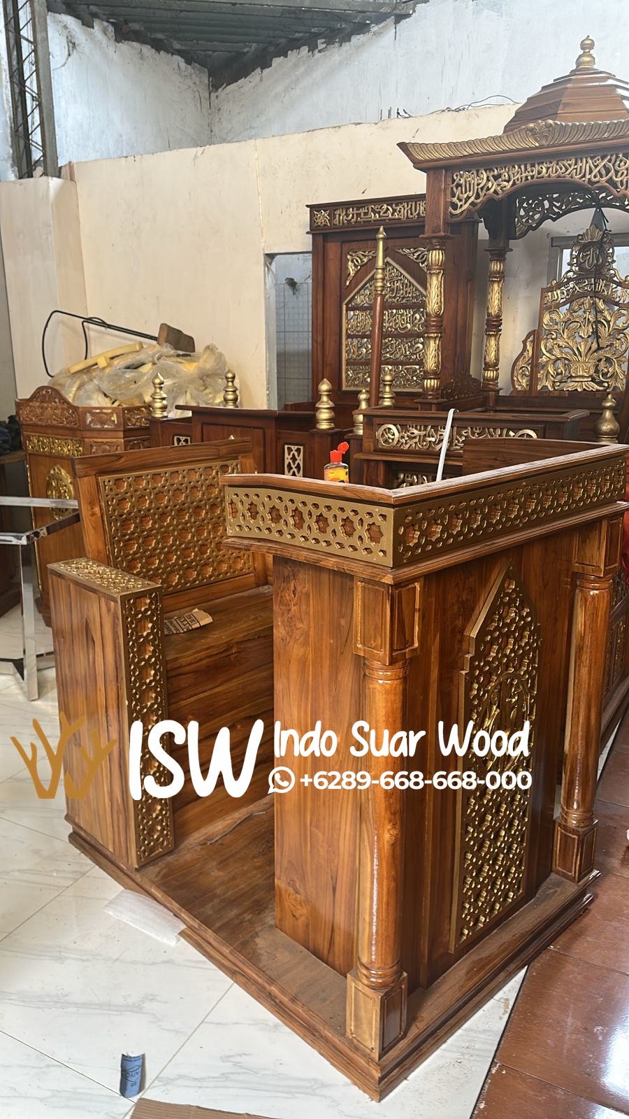 Mimbar Masjid Ukiran Minimalis Kota Kediri