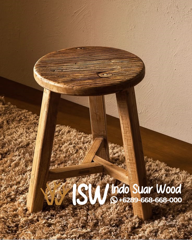 Kursi Stool Bulat Jati Minimalis Kota Tuban