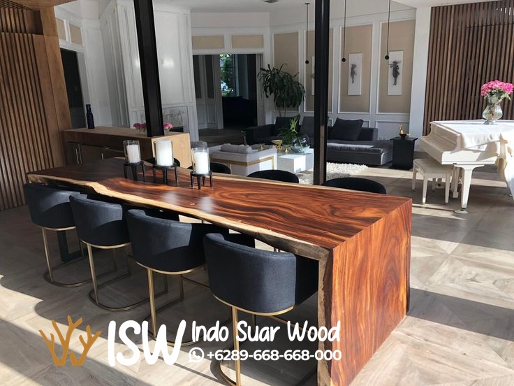 Meja Kayu Utuh Lengkung Terbaru