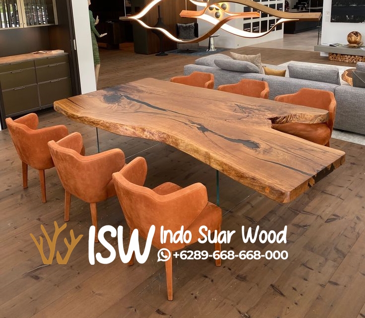 Meja Makan Kayu Trembesi Ukuran 2 Meter