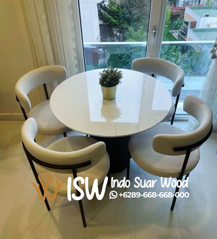 Meja Makan Marmer 4 Kursi - Image 3