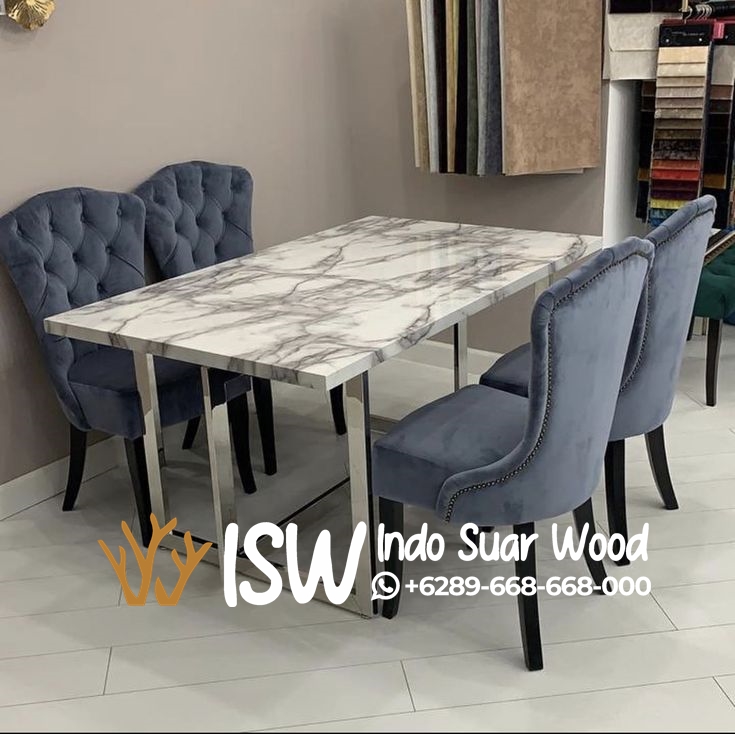 Meja Makan Marmer 4 Kursi - Image 7