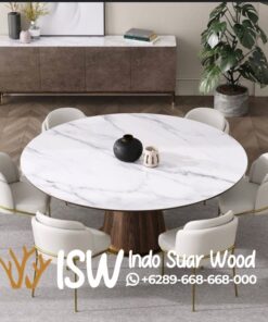 Meja Makan Marmer Bulat