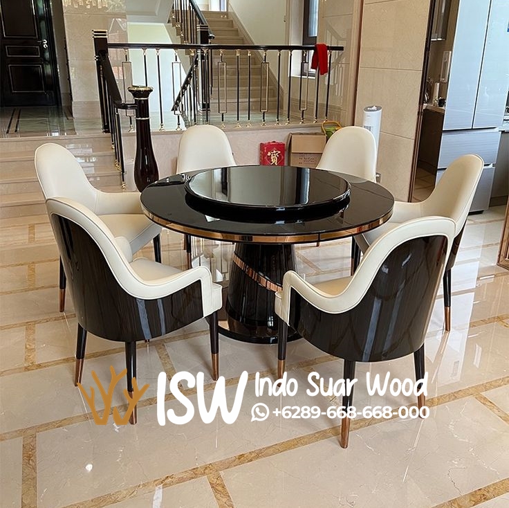 Meja Makan Marmer Bulat - Image 4