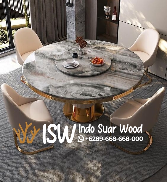 Meja Makan Marmer Bulat - Image 5