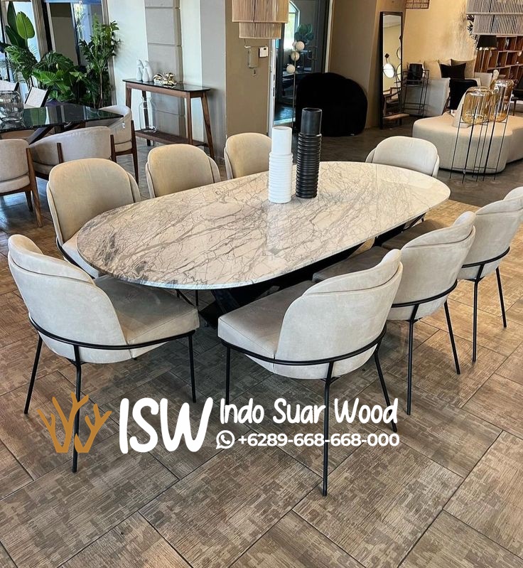 Meja Makan Marmer Import - Image 5