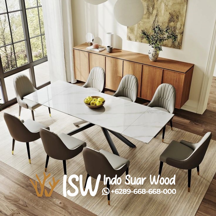 Meja Makan Marmer Import - Image 6