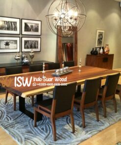 Meja Meeting Trembesi Kaki Besi Kota Wonosobo