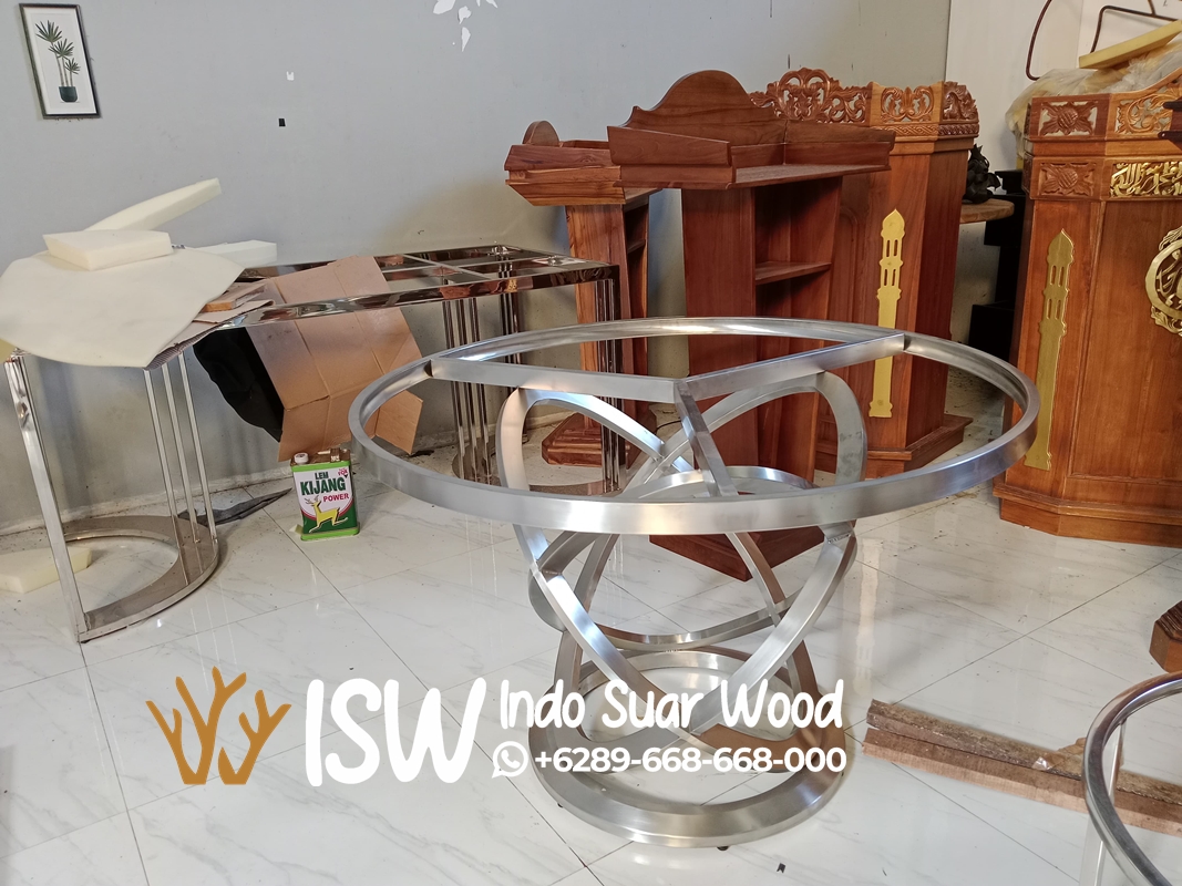 Kaki Meja Makan Stainless Hairline - Image 3