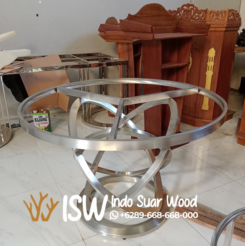 Kaki Meja Makan Stainless Hairline