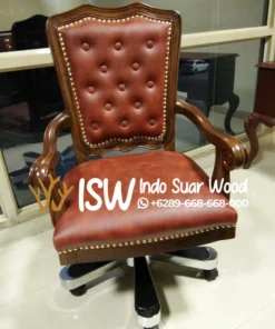 Kursi Direktur Kayu Kombinasi Roda