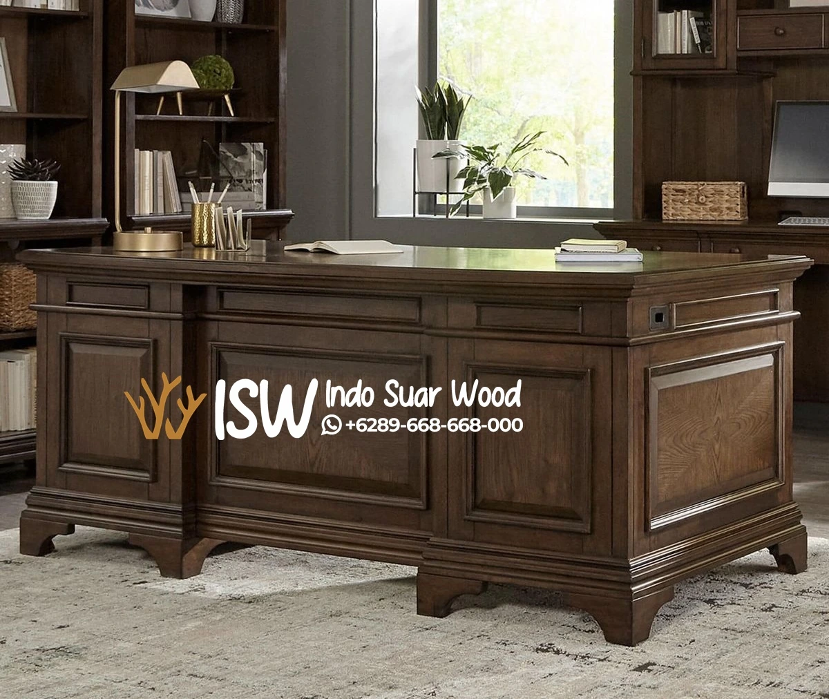 Meja Direktur Kayu Minimalis Elegan Blora