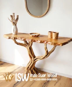 Meja Konsul Jati Natural Unik Elegan
