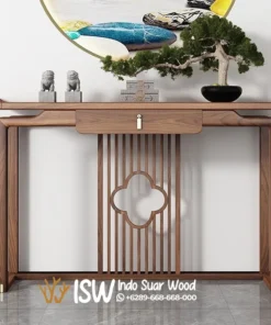 Meja Konsul Kayu Jati Finishing Natural Modern