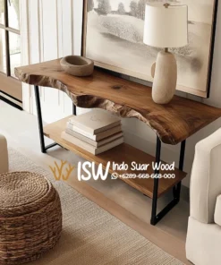 Meja Konsul Kayu Rangka Stainless
