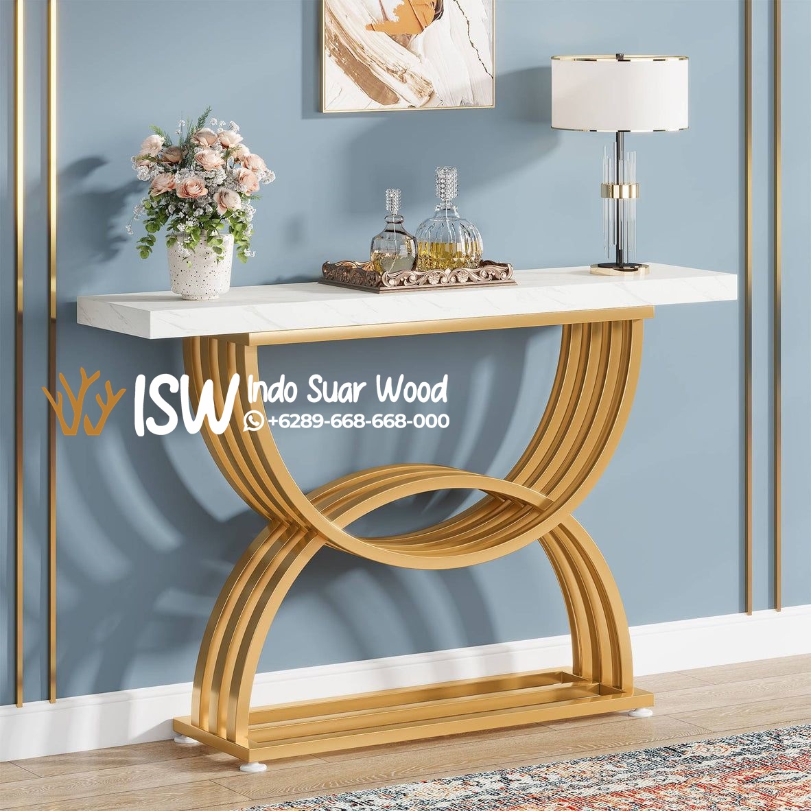 Meja Konsul Marmer Kaki Stainless Kekinian Kota Cilacap