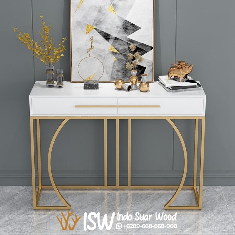 Meja Konsul Marmer Kaki Stainless Unik Pasuruan