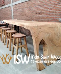 Meja Kursi Bar Kayu Utuh